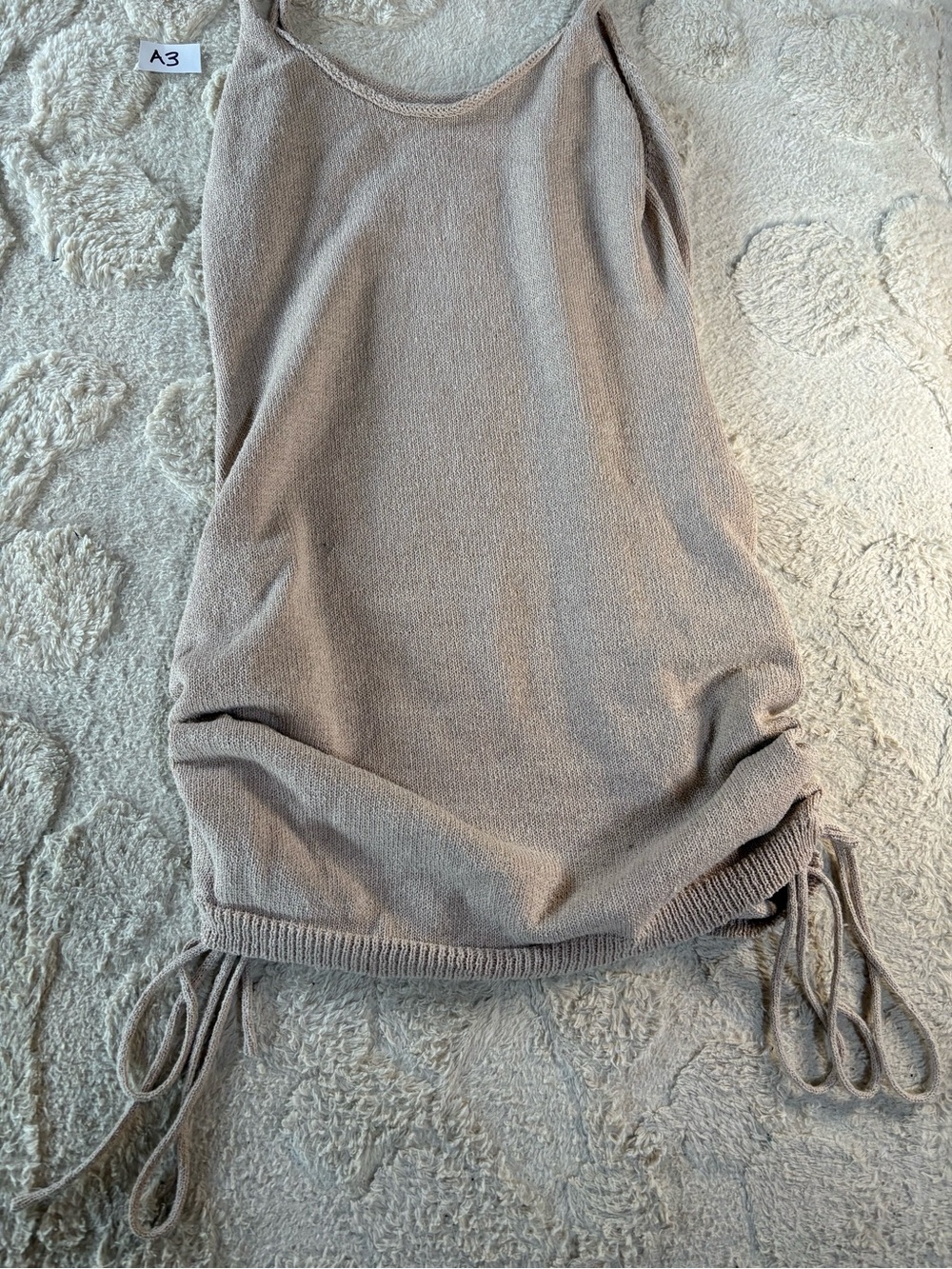 Sleeveless Ruched Mini Dress in Taupe